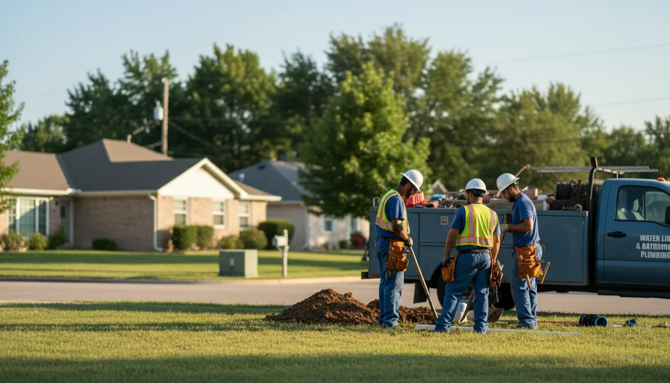 Residential water line and bathroom plumbing service in Emerson, AR